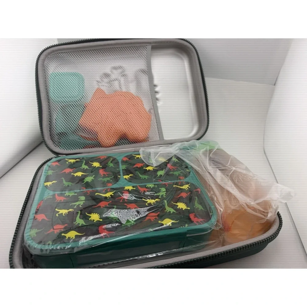 Kids Lunch Box Bag Set - 3D Dinosaur Lunch Bags for Boy with Containers Reusa...